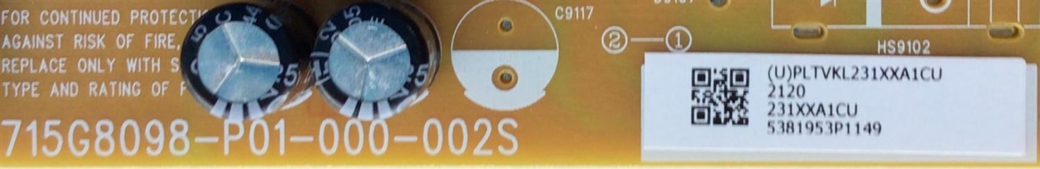 FUENTE DE PODER PARA TV INSIGNIA / NUMERO DE PARTE PLTVKL231XXA1CU / 715G8098-P01-000-002S / VKL231XXA1CU / PANEL TPT315B5-1A072.L REV:S23A / DISPLAY V500DJ5-QS1 REV.R2 / MODELO NS-32DF310NA19 - Imagen 2
